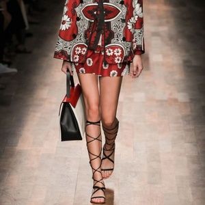 Valentino Spring 2015 Runway Printed Silk Shorts